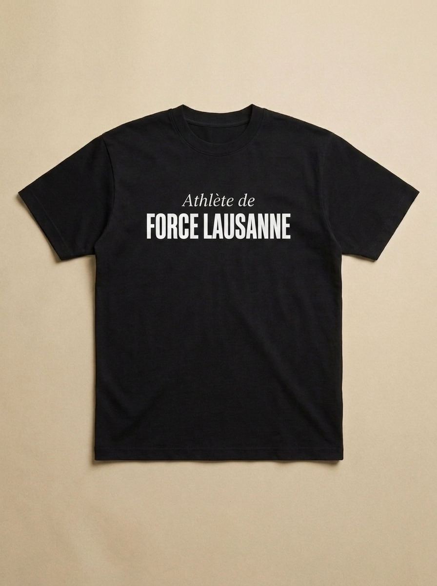 Noir - Athlete de - Force Lausanne Tee